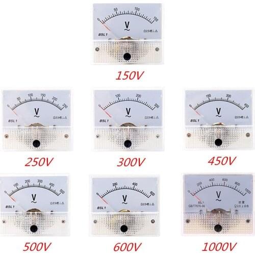 85L1 Pointer AC Voltmeter Class 2.5 Analog Voltage Voltmeter Panel Meter 0-150V 250V 300V 450V 500V 600V 1000V