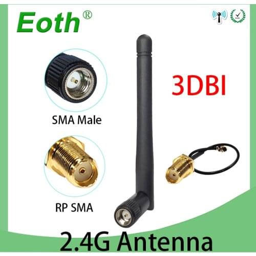 2.4Ghz antenna wifi 3dbi SMA male 2.4G antena wifi antenne Zigbee Small Size aerial PCI U.FL IPX to RP-SMA Pigtail Cable