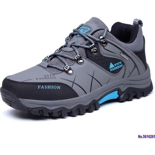 Brand New Spring Autumn Men Work Casual Shoes Men Outdoors Leather Round Toe Sneakers Men Climbing Hiking Shoes Big Size 39-47