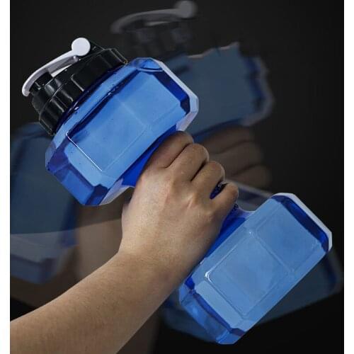 Fitness Dumbbell Shape Gym Sport Water Drink Cup Bottle Fitness Exercise Leakproof Portable Unbreakable Bottle Exercise Unisex