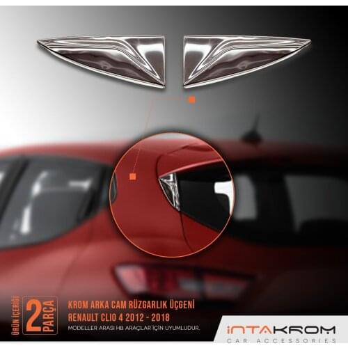 Renault Clio 4 chrome window Spoiler triangle 2 pcs-2012-2018 car accessories stainless auto tools stickers