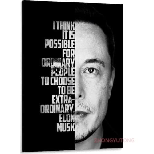 Art Prints on Canvas Elon Musk Portrait Poster Exquisite Living Room wall Art Corridor Decoration frame