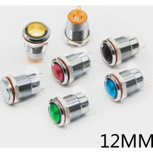 Oxygen Self-locking/Self-reset 12 mm Metal Button Switch Arc Surface Waterproof Reset Start Door Bell Small Round