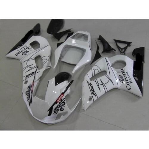 Motorcycle Fairing kit for YAMAHA YZFR6 98 99 00 01 02 YZF R6 YZF600 1998 2000 2002 ABS White black Fairings set+Gifts YE21