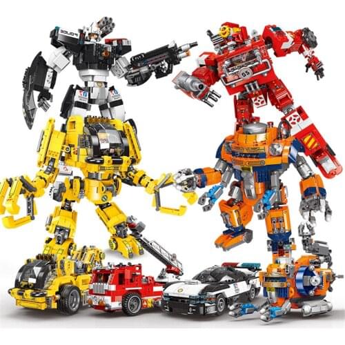 NEW Xingbao Robot Series 2 Styles Deformation Robot And Engineering Truck Car Fire Engine Building Blocks MOC Bricks Gift