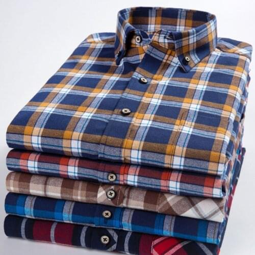Long sleeve shirt men high quality cotton shirts casual plaid shirt Men Brand korean Clothing blouse Business social shirt men