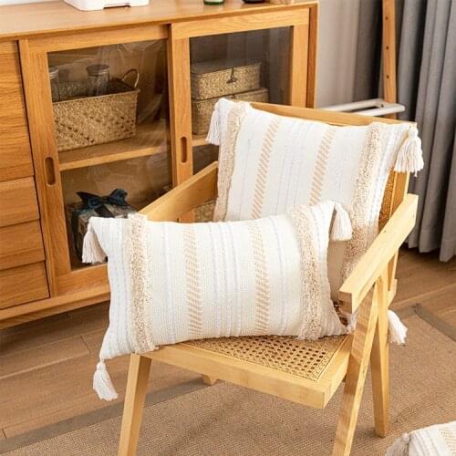 2pcs Set Home Boho Decor Pillowcase Minimalist Nordic Cushion Cover for Sofa Linen Pillow Cover Farmhouse Photography Background