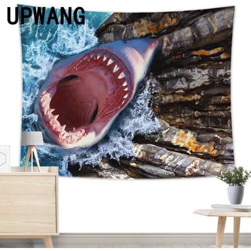 Shark Tapestry Wall Hanging Sandy Beach Picnic Rug Camping Tent Sleeping Pad Home Decor Bedspread Sheet Wall Cloth