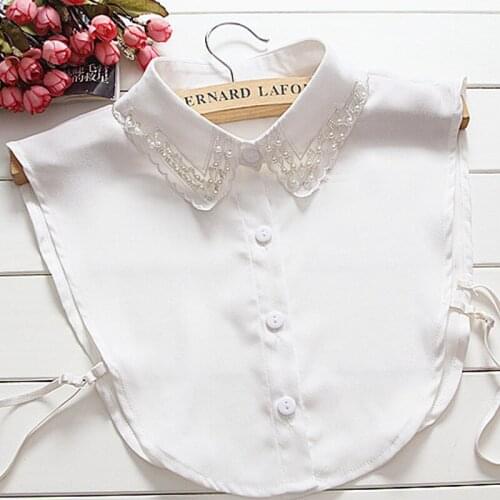 2017 new arrival Handmade Bead Crystal Rhinestone Factory Price Styles Women Lapel Fake False Collar Fake Collar Shirt Female