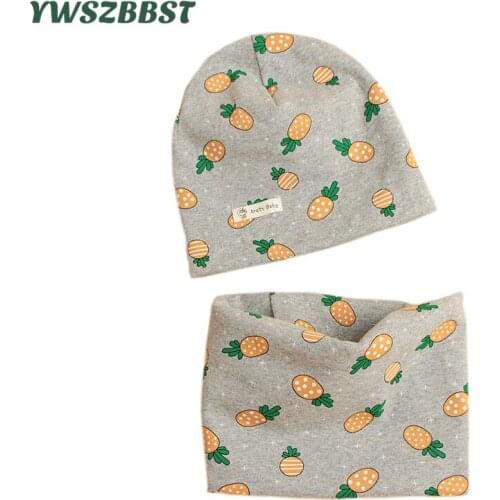 New Fashion Kids Scarf Hat Sets Cartoon Baby Head Cover Spring Warm Neck Collar Kids Beanies Sets Autumn Children Hats Scarf