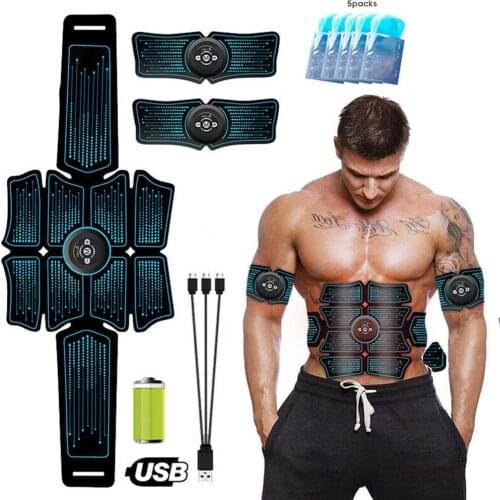 New Rechargeable Abs Stimulator Muscle Toner EMS Abdominal Muscle Trainer Electrostimulation Fitness Massager Fitness Equipment