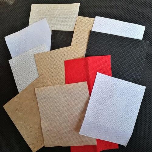 Oneroom 10pcs/lot 10*10CM random count color size Aida cloth 18ct 28ct 40ct cross stitch fabric canvas small grid color DIY