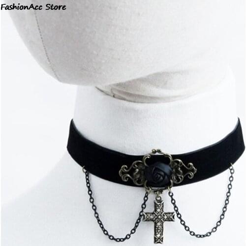 Cross Necklace Vintage Choker Necklace & Pendant Jesus Necklace For Women Accessories