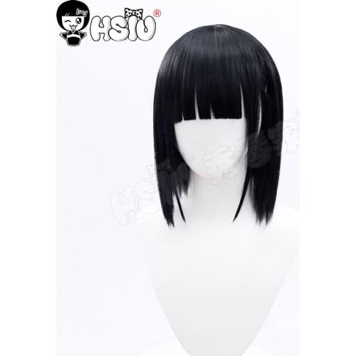 Qiao ling Cosplay Wig Devil Game Time Agent cosplay HSIU black short hair Free Brand wig Cap Time Agent wig