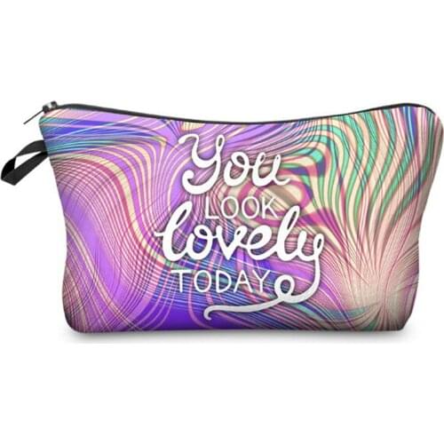Letter YOU LOOK LOVELY TODAY 3D Printing Makeup Bag Necessaries For Travelling Storage Makeup Dropshipping
