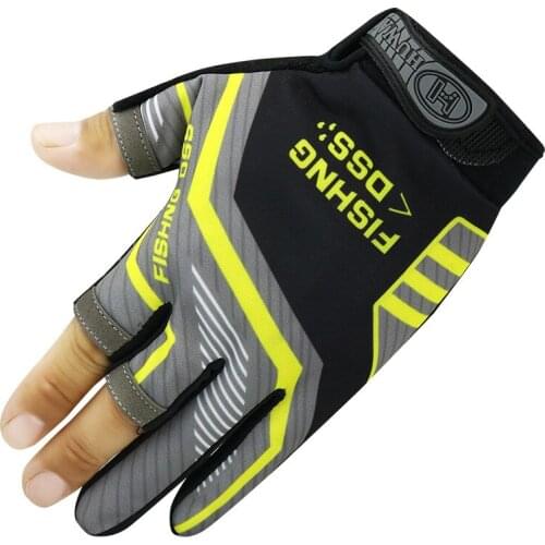 Three Fingers Cut Fishing Glove Anti-slip Breathable Quick-drying Elastic for Unisex Outdoor Leisure Rock Wide Fishing Accessory