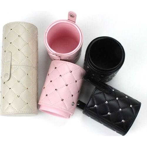Rivet Buckle Makeup Brush Storage Cosmetic Brush Container Dustproof Beauty Makeup Tools Organizer Pen Storage Box