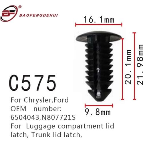 For Chrysler,Ford Luggage Compartment Lid Latch Positioner 6504043,N807721S Trunk Lid Latch Clamp Screw
