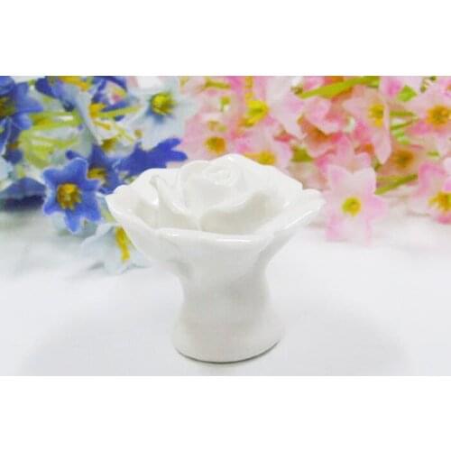 10Pcs Furniture Hardware Kids Ceramic Rose Knobs and Pulls Drawer Knobs