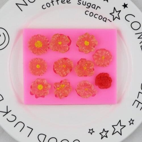 11 Flower Fondant Silicone Molds, Mobile Phone Glue, DIY Cake Decoration, Ultra-light Clay Mold Silicone Molds