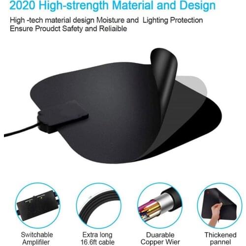 2020 Smart TV Antenna Indoor HD Digital 4K 1080p Coaxial Cable Amplified HDTV 4K DVB-T2 Freeview Isdb-tb Local Channel Broadcast