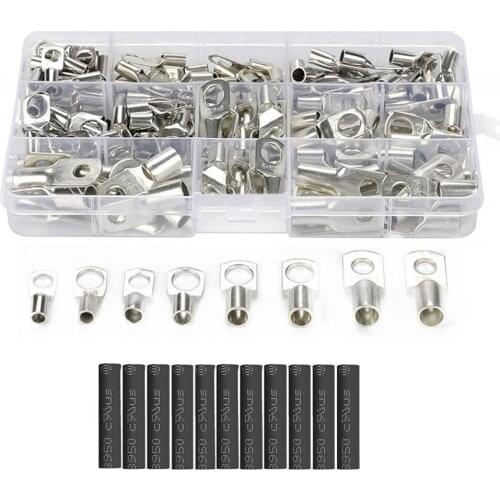 220CPS Car Auto Battery Terminals Copper Ring Terminal Wire Crimp/Welding Bare Cable Connectors With Cover