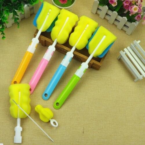 4pcs/set Sponge Baby Bottle Clean Brush Sponge Cleaner Brush Pacifier Brush
