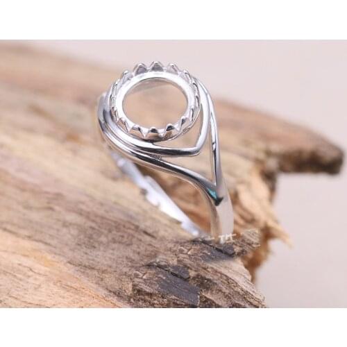 9*9mm 925 STERLING SILVER girl women Semi Mount Bases Blanks base blank Pad ring Setting wedding jewelry findings diy A2127