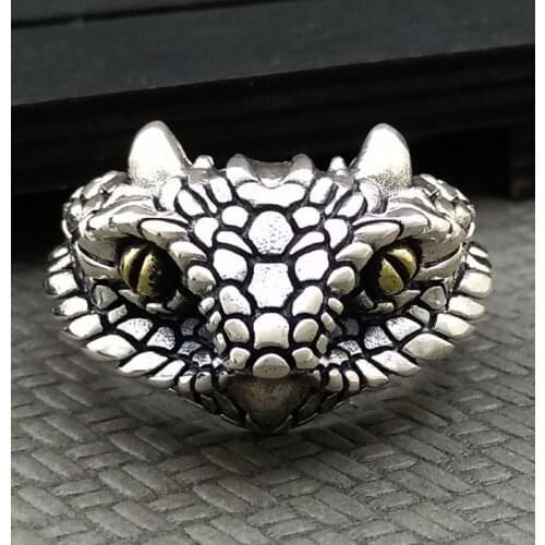 925 STERLING SILVER snake boa cool mens hiphop Bike RING jewelry A2786