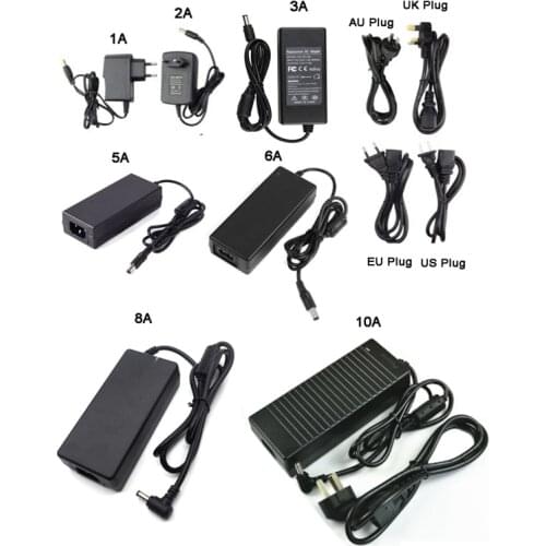 12V Power supply adapter for led strip AC110-220V to DC12V 1A 2A 3A 4A 5A 6A 10A transformer with EU/US/UK/AU plug