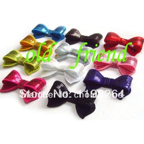 2.8" sequin bows hair Girls bows 12 color IN STOCK Free Shipping 150 pcs/lot