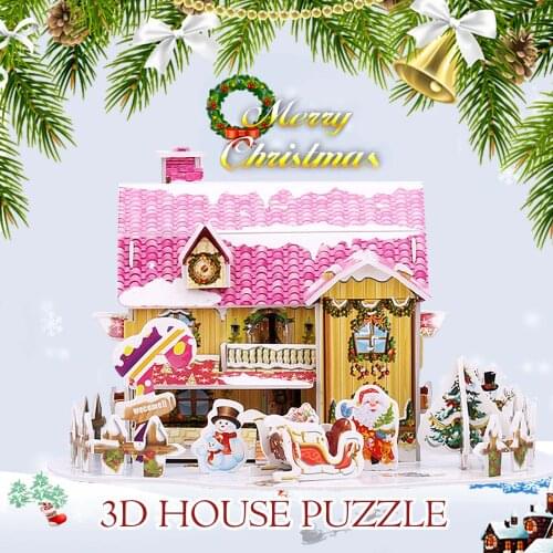 Besegad Kids 3D Jigsaw Puzzle Wooden DIY House Building Model Educational Toys for Children Birthday Christmas Xmas Gifts
