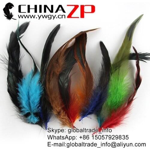 CHINAZP Factory Size 6"-8" (15-20cm) 200pieces/lot Good Quality Dyed Mix Colors Natural Rooster Coque Feather 9 colors Available