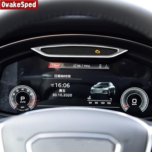 Stainless Steel Dashboard Frame Decoration Cover Trim For Audi A6 C8 2019 2020 Car Styling Interior Accessories