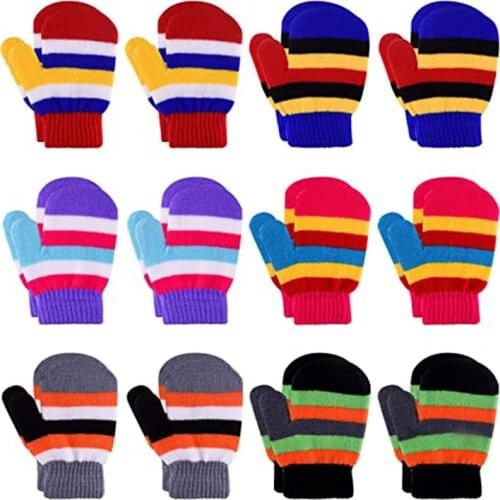 Wecute Kids Winter Warm Knitted Gloves for 1-4years Child Anti-scratch Gloves Mittens Outdoor Sports Soft and Comfortable