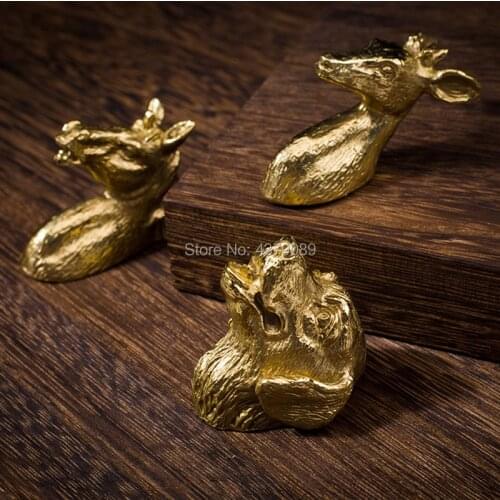 Brass Cabinet handle Animal Shape Furniture Handles Nordic Drawer pulls Door Handles and Knobs Dog Dragonfly Deer