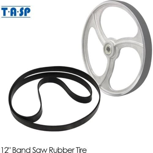 TASP 2pcs 12" Bandsaw Rubber Tires WoodWorking Band Saw Band Scroll Wheel Ring Parts for Craftsman Jet Grizzly Powermatic