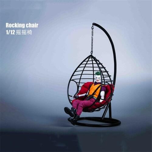 1/12 Scale Dollhouse Mini Furniture Swing Chair Hammock Hanging Basket Rocking Chair Toy for 6" Action Figure ob11 Model Toy