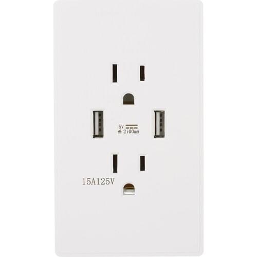Multifunctional Wall Socket Dual 2 USB Plug Switch Power Supply Plate Charger Universal Three Hole Socket