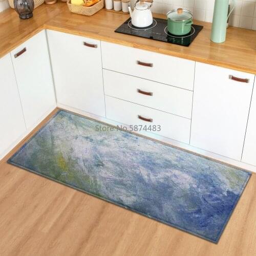 Marble Kitchen Carpet Absorbent Mat Doormat for Entrance Door 3D Wood Grain Pattern Bedroom Hallway Long floor mat Anti-Slip Rug
