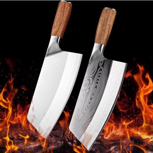 Japanese Kitchen Knife Set Cleaver Cooking Knife 4Cr13 Stainless Steel Chef Slicing Knives Laser Damascus Vein Cooking Knives