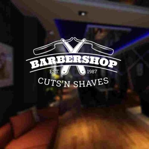 Barber Shop Sticker Customized Chop Bread Decal Posters Vinyl Wall Art Decor Windows Decoration Haircut Shavers Decals