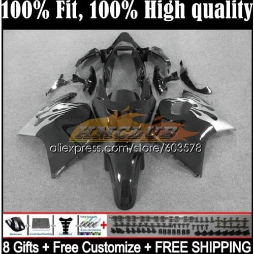 OEM For HONDA Blackbird CBR1100XX 96 97 98 99 01 28CL.40 CBR1100 CBR 1100 XX 2002 2003 2004 2005 2006 2007 Fairing Black silver