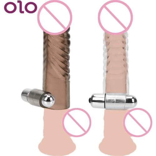 OLO Delay Ejaculation Sex Toys For Men Reusable Vibrator Penis Rings Penis Enlargement Strong Vibration