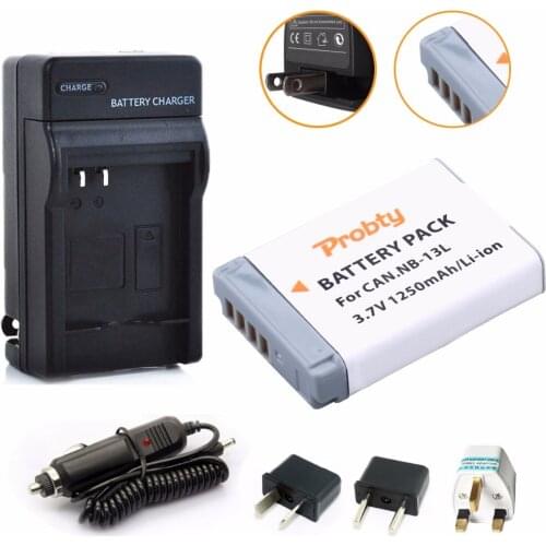 Probty NB-13L NB13L NB 13L Battery + Charger for Canon PowerShot G5X G7X G9X G7 X Mark II G9X Mark II SX620 HS SX720 HS Camera