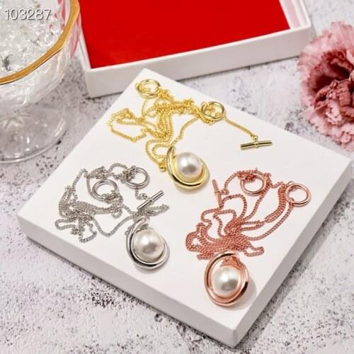 YPAY8 luxury fashion ladies Luxury pearls for top quality rice beads heart-shaped fritillary love wild necklace ladies jewelry