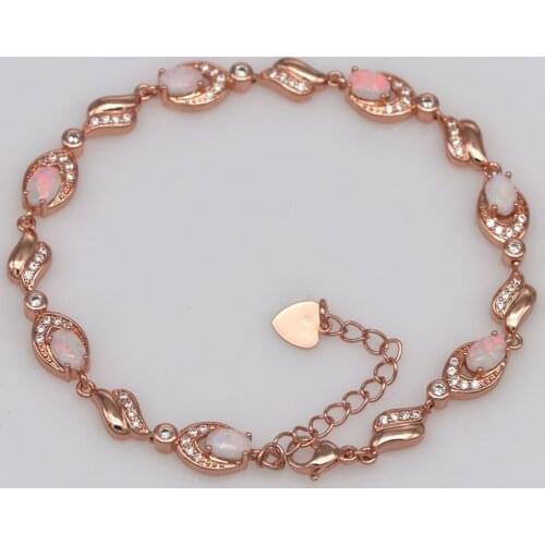 RSZ0003 2021 new womens rose gold opal bracelet womens blue fire opal bracelet wholesale fashion jewelry gift