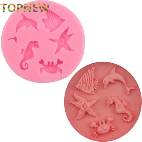 Fondant SeaWorld Theme Silicone Mold Cake Decorating Tools Bakeware Cooking Tools DIY Cake Mold 2835