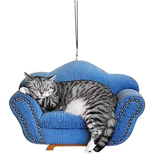 Creative Cute Cat Pendant For Backpack Car Interior Flying Cat Kitty Hanging Ornaments Keychain Auto Decoration Accessories