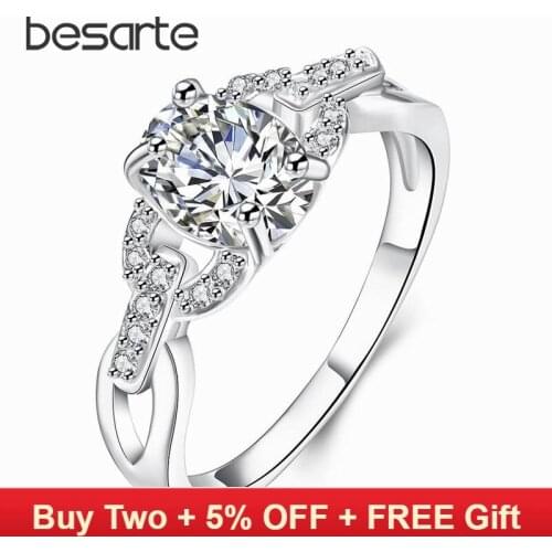 4 Prong Bagues Women Party Rings Bijoux Femme Aneis Feminino Anelli Donna Ringen Yuzuk Aros Anillos Cristal Platinum Jewelry